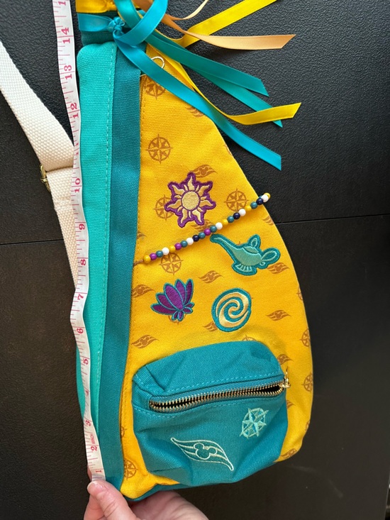 Disney Cruise Line Treasure Royal Adventure Tea Party Embroidered Sling Bag Pack - Picture 11 of 11